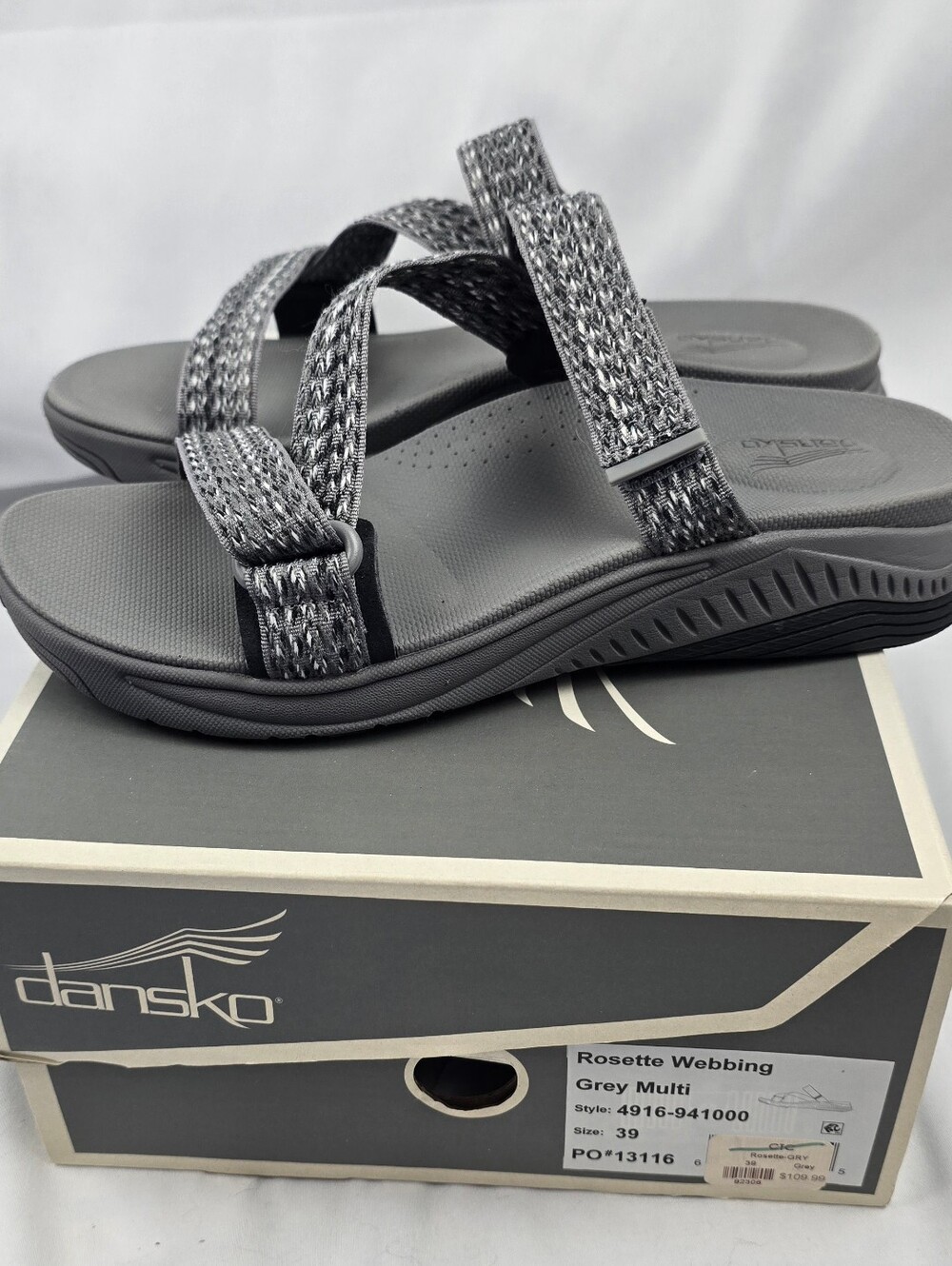 Dansko Womens Rosette Webbing Sandal Size 39 (8.5-9) - Picture 1 of 11